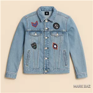 کت جین H&M &DENIM با پچ‌های استریت‌ویر (زنانه سایز 34)