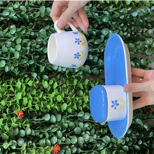 فنجان و قندان تک نفره گل ابی