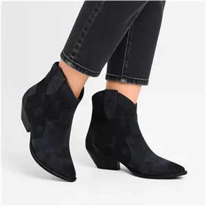 نیم بوت مشکی کابوی (وسترن) زنانه برند اوسیس کد 1007