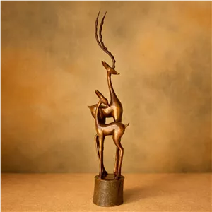 مجسمه چوبی غزال طرح اتحاد