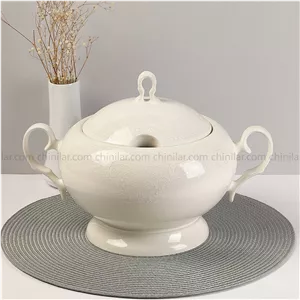 سوپ خوری درب دار چینی الیزابت پلاس طرح فیشر 