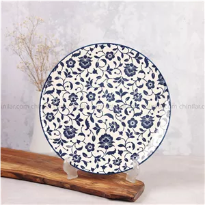 بشقاب گود خورشت خوری پروتی طرح گل آبی
