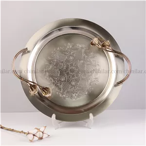 سینی لیلیوم گرد بنسای رنگ نقره ای