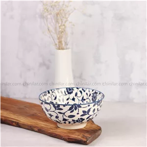 کاسه آبگوشت پروتی طرح گل آبی