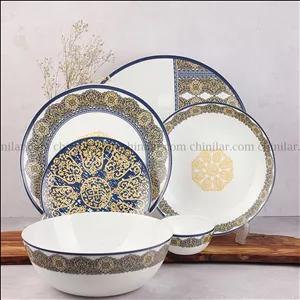 سرویس آرکوپال 6 نفره 26 پارچه دینو طرح گلدن بلو سرمه ای