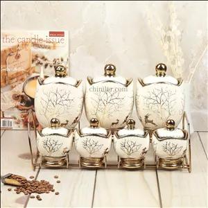 پاسماوری 7 پارچه ساوارز طرح غزال با استند طلایی