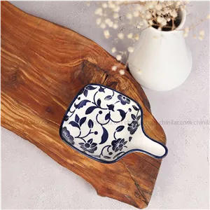 پیاله مربع دسته دار گل آبی دنی هوم