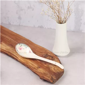 قاشق آجیل تکی استخوانی طرح گل وارداتی