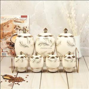 پاسماوری 7 پارچه ساوارز طرح آسا با استند طلایی