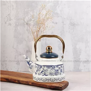 کتری لعابی 1.1 لیتری طرح گنجشک وارداتی