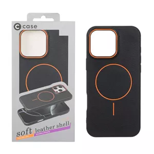 قاب اورجینال C Case طرح چرم MagSafe مدل Apple iPhone 16 Pro Max - مشکی (پک دار)