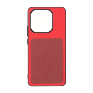 قاب سوزنی مستطیل شطرنجی Xiaomi Redmi Note 14 4G - قرمز