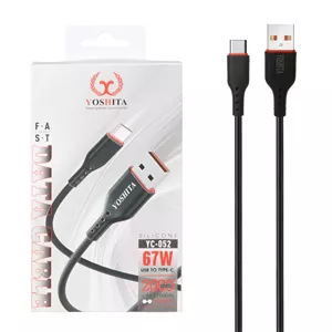 کابل شارژ فست 2 متری Yoshita Type-C مدل YC-052 67W - مشکی - MMS (گارانتی 6 ماهه YA)