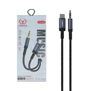 کابل Yoshita Type-C To Aux مدل YX-001 - مشکی - MMS (گارانتی شش ماهه YA)