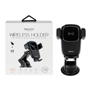 شارژر وایرلس و هولدر گوشی موبایل پایه دار Yesido مدل C187 - مشکی (گارانتی 18 ماه تعویض نیکان همراه)
