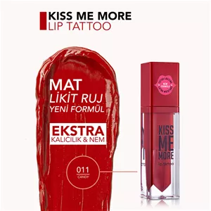 رژ لب مایع مات مرطوب‌کننده Flormar Kiss Me More رنگ قرمز غنی