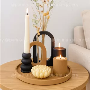 ست دکوری رومیزی هفت تکه نسکافه ای مشکی | کادویی |دکوراسیون منزل