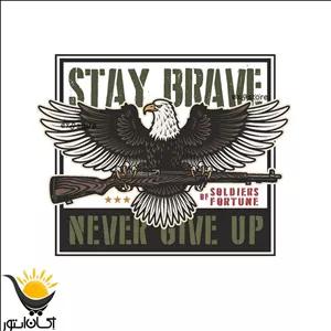 برچسب خودرو طرح عقاب Never Give Up