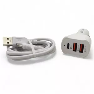 شارژر فندکی 38W مدل LDO-R40A دو پورت USB و یک پورت PD چراغ دار