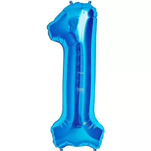 بادکنک فویلی عددی ساده آبی عدد یک