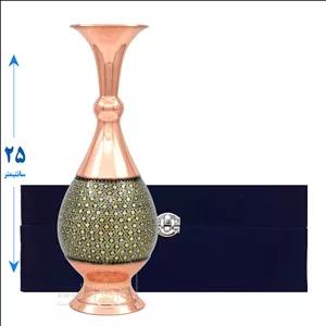گلدان کادویی مسی خاتم کاری اندازه 25 سانتیمتر 