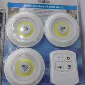 چراغ LED باطری خور سه تایی با ریموت کنترل
