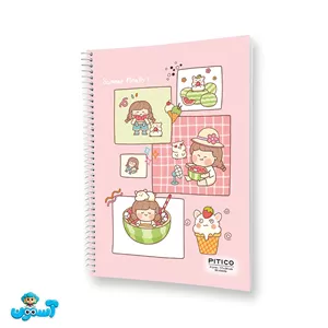 پیتیکو/دفتر زبان 4 خط استیکردار صورتی کد 376