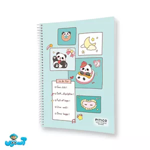 پیتیکو/دفتر زبان 4 خط استیکردار سبز پرنگ کد 376