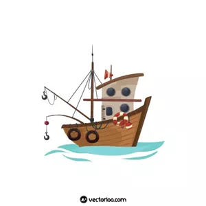 وکتور کشتی چوبی کوچک 1