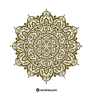 وکتور تذهیب اسلیمی گرد گل دار 1