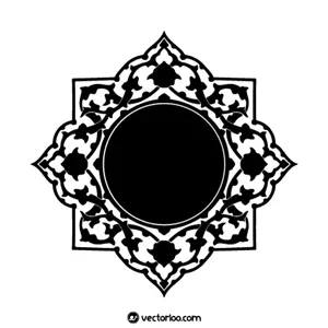 وکتور تذهیب سنتی گل زینتی سیاه 1