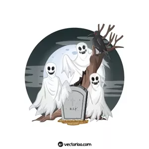 وکتور قبر و روح های بیرون از قبر هالووین 1 