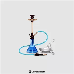 وکتور قلیون و انبر و جا ذغالی سه بعدی 1