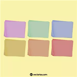وکتور کاغذ های رنگی با گوشه تا شده در شش رنگ 1