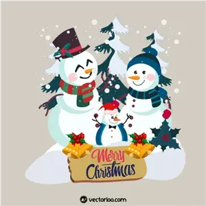 وکتور آدم برفی با خانواده ش کارتونی 3