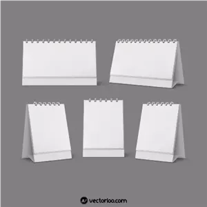 وکتور موکاپ تقویم رومیزی در پنج طرح 1