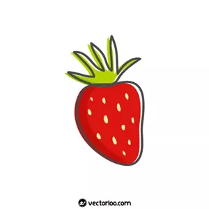 وکتور توت فرنگی کارتونی قرمز 1