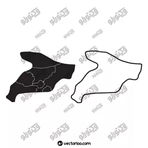 وکتور نقشه استان البرز خط دور و یک دست سیاه 1
