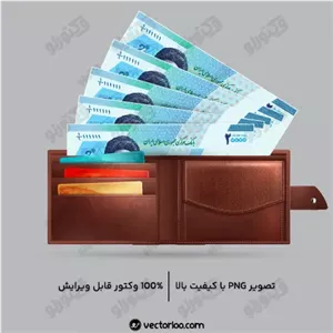 وکتور اسکناس دو هزار تومانی در کیف پول 1