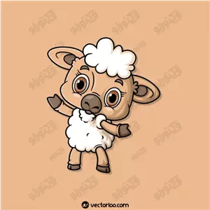 وکتور بره کارتونی چشم درشت 1