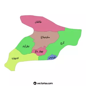 وکتور نقشه شهرستان های البرز 1