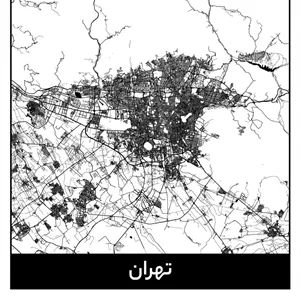 وکتور نقشه مینیمال تهران