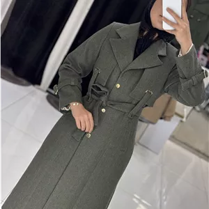 پالتو پشم بلند پارچه لوبیایی ترک