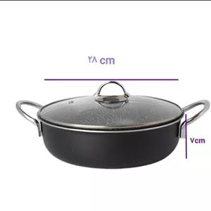 ماهیتابه گرانیتی جلامبین  با درب پیرکس سایز ۲۸ با ۱۸ ماه گارانتی