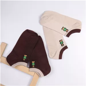 جوراب مچی زنانه گلدوزی خرس