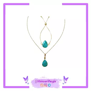 نیم ست زیورآلات رزینی اشک فیروزه