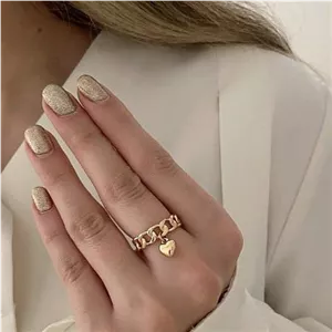 انگشتر کارتیر نگین دار قلب آویز ژوپینگ