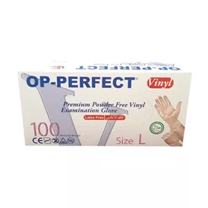 دستکش وینیل بدون پودر  اوپی پرفکت  OP-Perfectبسته 100 تایی