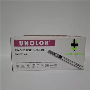 سرنگ انسولین آنالوک (Unolok) | نیم سی‌سی یکپارچه | Unolok Insulin Syringe 0.5ml