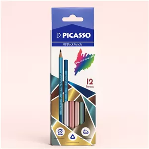 مداد مشکی پیکاسو مدل HB Metallic بدنه مثلثی  (انتخاب رنگ تصادفی)